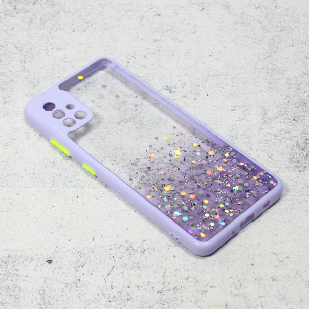 Maska za Samsung Galaxy A51 Frame Glitter ljubičasta - 200003
