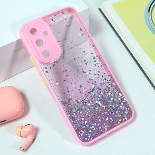 Maska za Samsung Galaxy A54 5G Frame Glitter roze - 207366