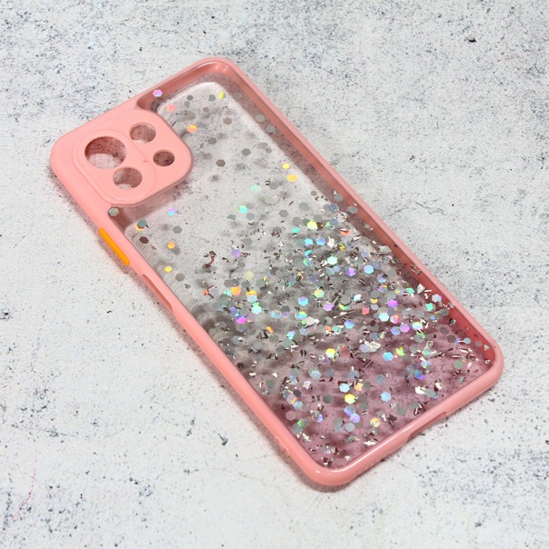 Maska za Xiaomi Mi 11 Lite Frame Glitter roze - 96889