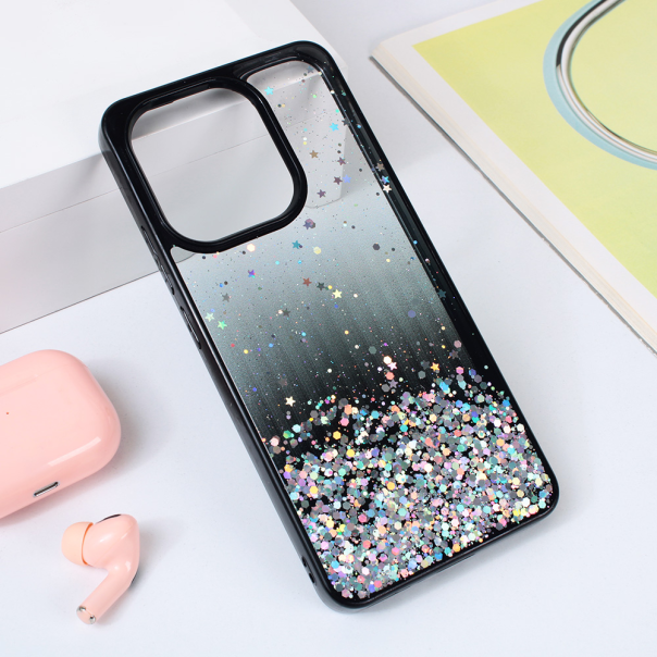 Maska za Xiaomi Redmi Note 13 4G Frame Glitter crna - 214412