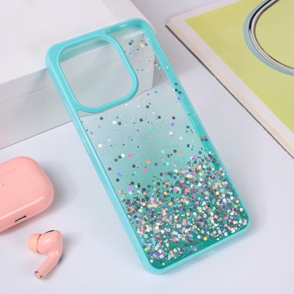 Maska za Xiaomi Redmi Note 13 4G Frame Glitter mint - 214413