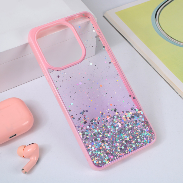 Maska za Xiaomi Redmi Note 13 4G Frame Glitter roze - 214414