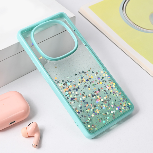 Maska za Xiaomi Redmi Note 14 Pro 5G Frame Glitter mint - 221262