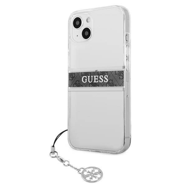 Maska za iPhone 13 6.1 Guess 4G Stripe Charm siva (GUHCP13MKB4GGR) - 205686