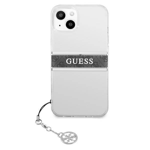 Maska za iPhone 13 6.1 Guess 4G Stripe Charm siva (GUHCP13MKB4GGR) - 205686