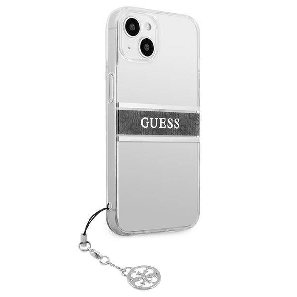 Maska za iPhone 13 6.1 Guess 4G Stripe Charm siva (GUHCP13MKB4GGR) - 205686