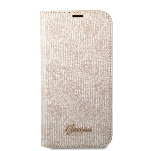 Maska za iPhone 14 Pro 6.1 Guess BT PC/TPU 4G PU Script Metal pink (GUBKP14LHG4SHP) - 205363