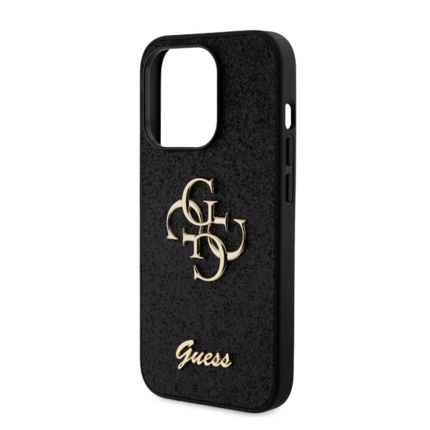 Maska za iPhone 15 Pro 6.1 Guess Hc Fixed Glitter 4G Big Metal Logo crna (GUHCP15LHG4SGK) - 210421