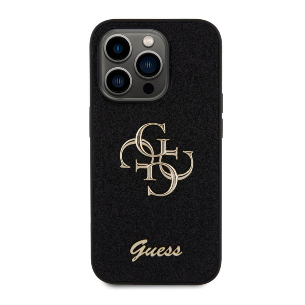 Maska za iPhone 15 Pro 6.1 Guess Hc Fixed Glitter 4G Big Metal Logo crna (GUHCP15LHG4SGK) - 210421