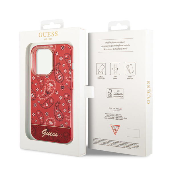 Maska za iPhone 14 Pro 6.1 Guess Hc IML Electro Cam Raisley crvena (GUHCP14LHGBNHR) - 205351