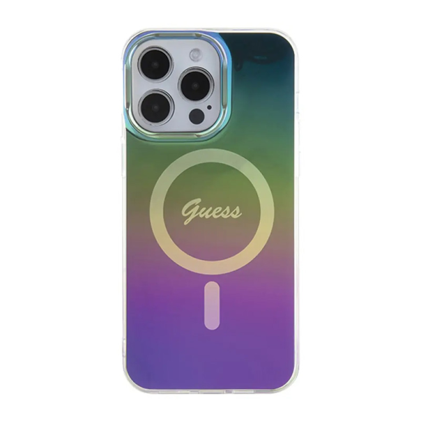 Maska za iPhone 15 Pro 6.1 Guess Hc IML Magsafe Iridescent crna (GUHMP15LHITSK) - 210434