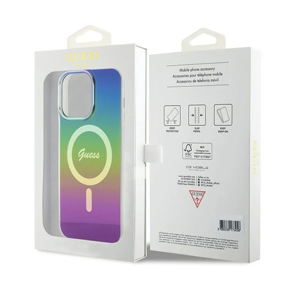 Maska za iPhone 15 Pro 6.1 Guess Hc IML Magsafe Iridescent crna (GUHMP15LHITSK) - 210434