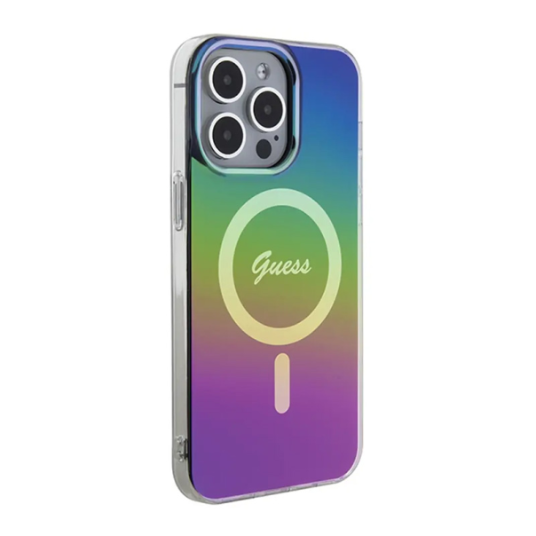 Maska za iPhone 15 Pro 6.1 Guess Hc IML Magsafe Iridescent crna (GUHMP15LHITSK) - 210434