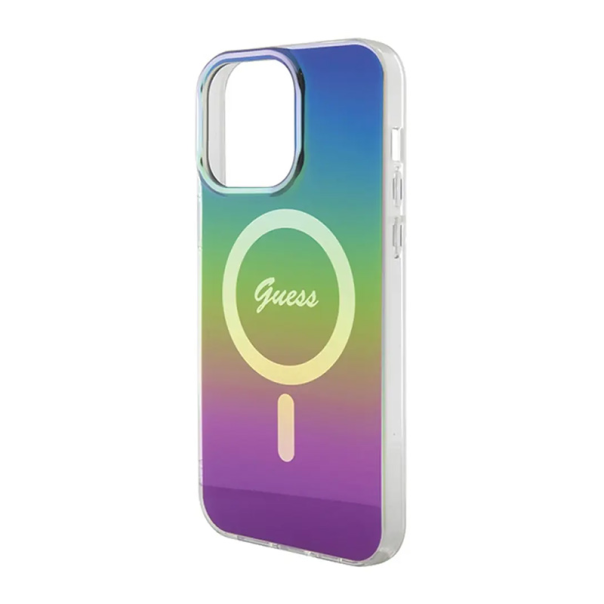 Maska za iPhone 15 Pro 6.1 Guess Hc IML Magsafe Iridescent crna (GUHMP15LHITSK) - 210434