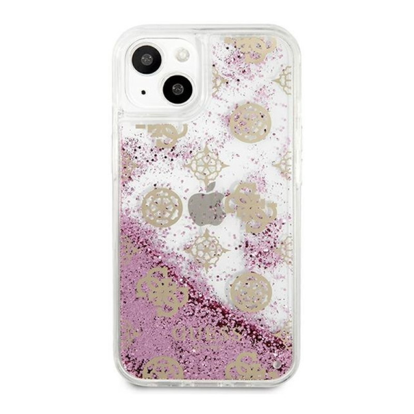 Maska za iPhone 13 6.1 Guess Hc Liquid Glitter Peony roze (GUHCP13MLGPEPI) - 201074