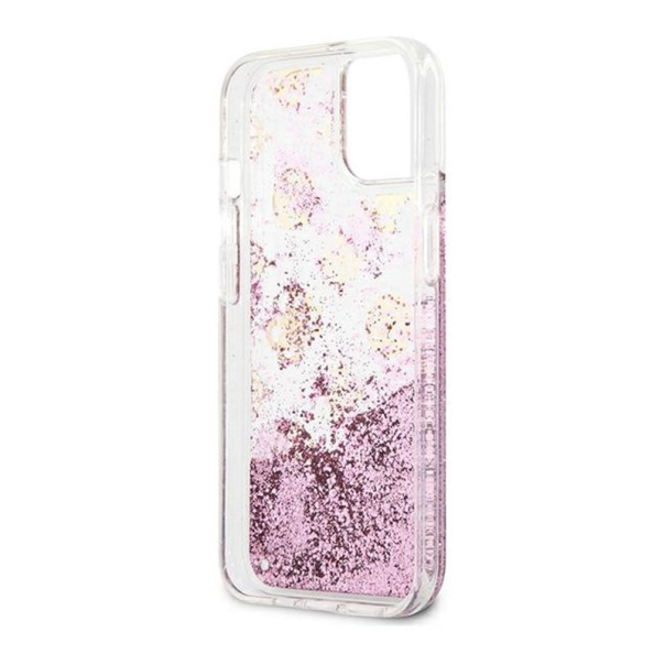 Maska za iPhone 13 6.1 Guess Hc Liquid Glitter Peony roze (GUHCP13MLGPEPI) - 201074