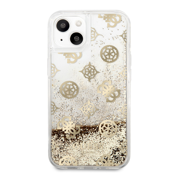 Maska za iPhone 13 6.1 Guess Hc Liquid Glitter Peony zlatna (GUHCP13MLGPEGO) - 201075
