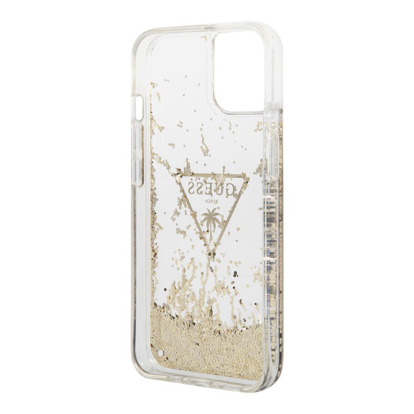 Maska za iPhone 14  Plus 6.7 transparent (GUHCP14MLFCTPT) Guess Hc Liquid Glitter Triangle - 205353