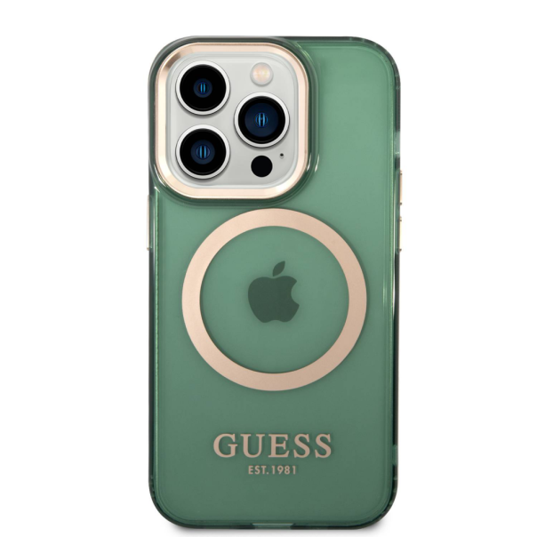 Maska za iphone 14 Pro 6.1 Guess Hc Magsafe Outline Translucent zlatna (GUHMP14LHTCMA) - 205372