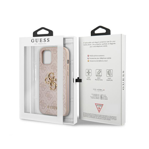 Maska za iPhone 12 Pro Max 6.7 Guess Hc PC 4G Big Metal Logo pink (GUHCP12L4GMGPI) - 205380