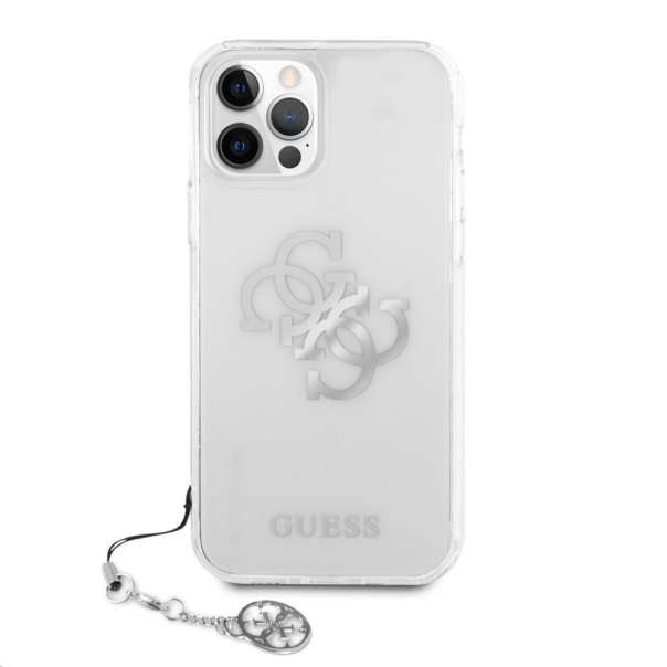 Maska za iPhone 12 Pro Max 6.7 Guess Hc PC 4G Metal Charm srebrna (GUHCP12LKS4GSI) - 205379