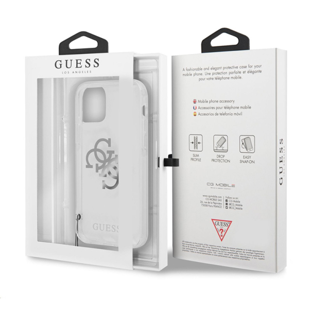 Maska za iPhone 12 Pro Max 6.7 Guess Hc PC 4G Metal Charm srebrna (GUHCP12LKS4GSI) - 205379