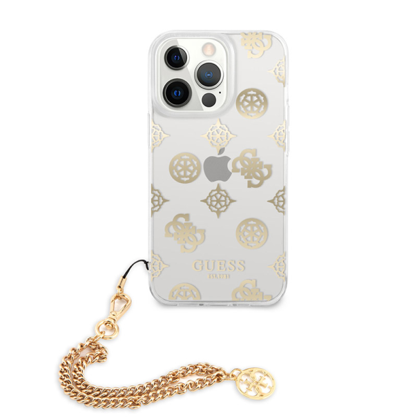 Maska za iPhone 13 Pro 6.1 Guess Hc Pc Chain Handle Peony zlatna (GUHCP13LKSPEGO) - 201080