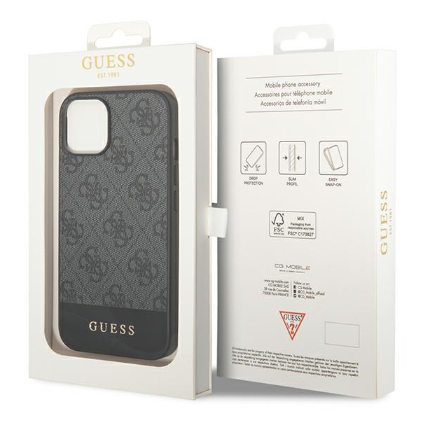 Maska za iPhone 14 Plus 6.7 Guess Hc PC/TPU 4G Bottom Stripe siva (GUHCP14MG4GLGR) - 205367
