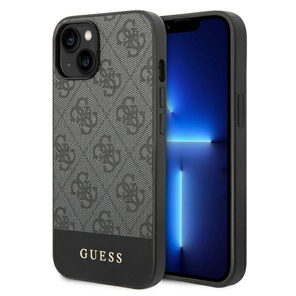 Maska za iPhone 14 Plus 6.7 Guess Hc PC/TPU 4G Bottom Stripe siva (GUHCP14MG4GLGR) - 205367