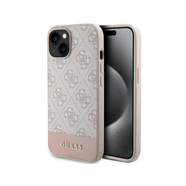 Torbica Guess Hc PC/TPU 4G Bottom Stripe za iPhone 15 6.1 roze (GUHCP15SG4GLPI) - 211145
