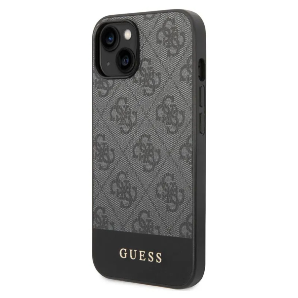 Maska za iPhone 15 6.1 Guess Hc PC/TPU 4G Pu Bottom Stripe siva (GUHCP15SG4GLGR) - 210452