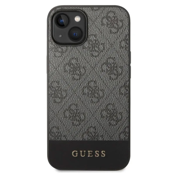 Maska za iPhone 15 6.1 Guess Hc PC/TPU 4G Pu Bottom Stripe siva (GUHCP15SG4GLGR) - 210452