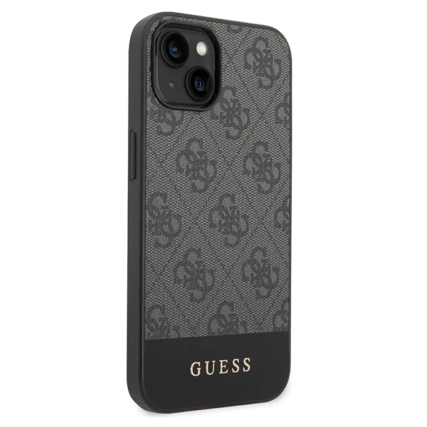 Maska za iPhone 15 6.1 Guess Hc PC/TPU 4G Pu Bottom Stripe siva (GUHCP15SG4GLGR) - 210452