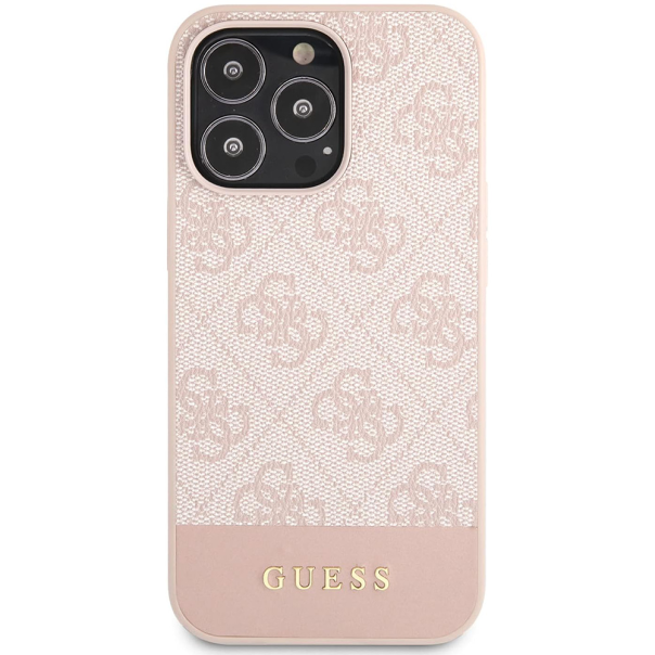Maska za iPhone 15 Pro 6.1 Guess Hc PC/TPU 4G Pu Bottom Stripe roze (GUHCP15LG4GLPI) - 210454