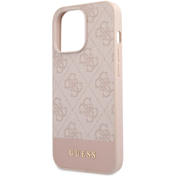 Maska za iPhone 15 Pro 6.1 Guess Hc PC/TPU 4G Pu Bottom Stripe roze (GUHCP15LG4GLPI) - 210454