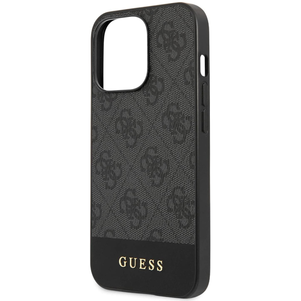 Maska za iPhone 15 Pro 6.1 Guess Hc PC/TPU 4G Pu Bottom Stripe siva (GUHCP15LG4GLGR) - 210453