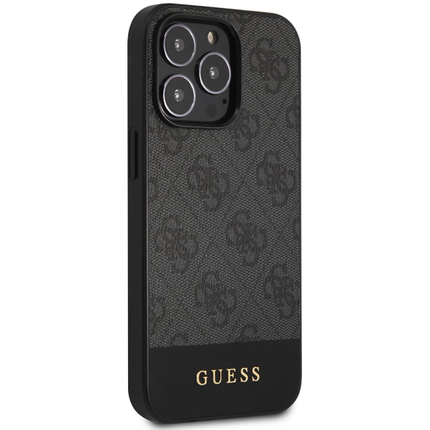 Maska za iPhone 15 Pro 6.1 Guess Hc PC/TPU 4G Pu Bottom Stripe siva (GUHCP15LG4GLGR) - 210453