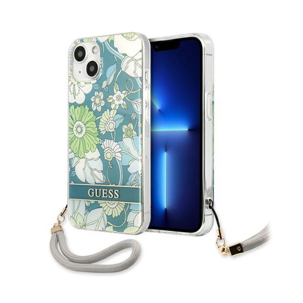 Maska za iPhone 13 6.1 Guess Hc PC/TPU Flower Cord zelena (GUHCP13MHFLSN) - 205373