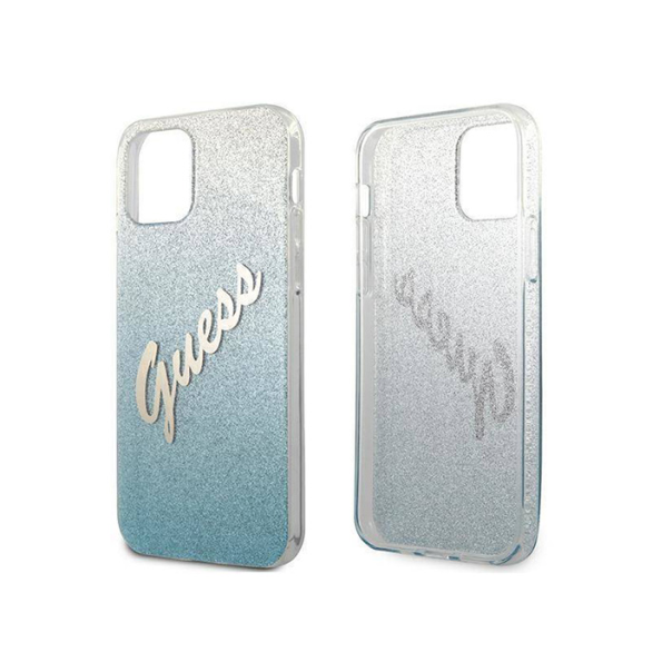 Maska za iPhone 12/12 Pro 6.1 Guess Hc PC/TPU Script Glitter Gradient plava (GUHCP12MPCUGLSBL) - 205387