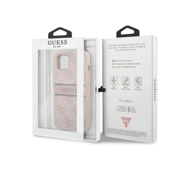 Maska za iPhone 14 6.1 pink(GUHCP14S4GDPI) Guess Hc PU 4G Stripe - 205370