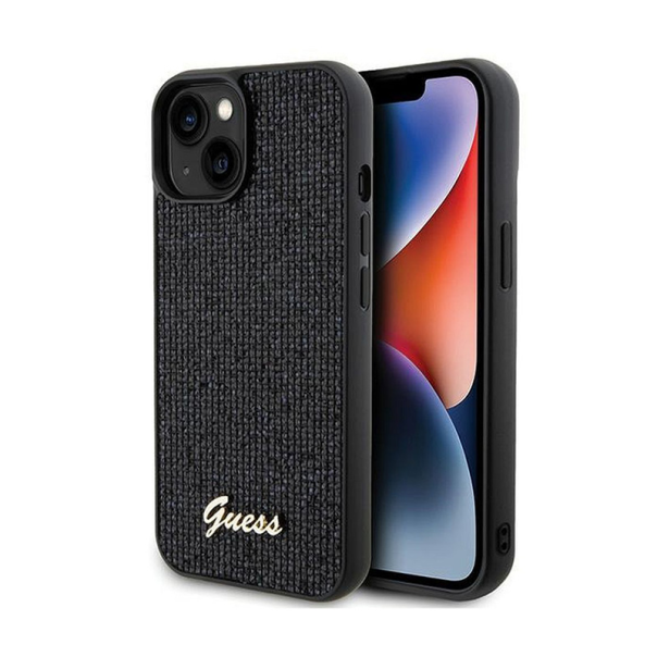 Maska za iPhone 15 6.1 (GUHCP15SPMSDGSK) Guess Hc PU Disco Script Metal - GUHCP15SPMSDGSK