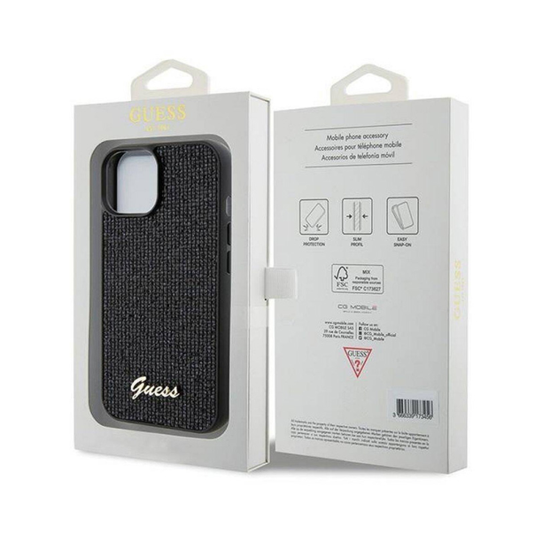 Maska za iPhone 15 6.1 (GUHCP15SPMSDGSK) Guess Hc PU Disco Script Metal - GUHCP15SPMSDGSK