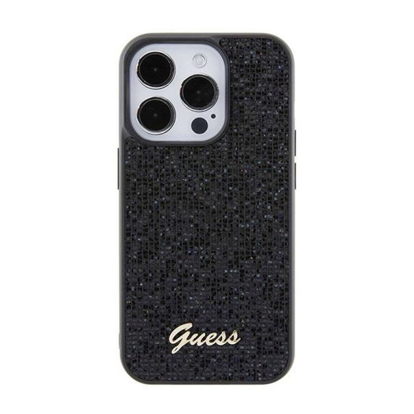 Maska za iPhone 15 Pro 6.1 (GUHCP15LPMSDGSK) Guess Hc PU Disco Script Metal - GUHCP15LPMSDGSK
