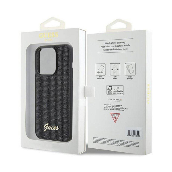 Maska za iPhone 15 Pro 6.1 (GUHCP15LPMSDGSK) Guess Hc PU Disco Script Metal - GUHCP15LPMSDGSK