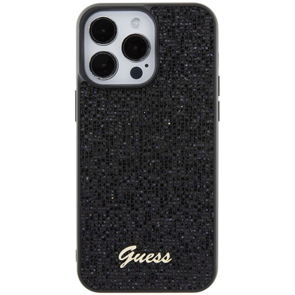 Maska za iPhone 15 Pro Max 6.7 (GUHCP15XPMSDGSK) Guess Hc PU Disco Script Metal - 200861-1