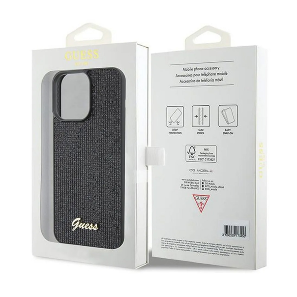 Maska za iPhone 15 Pro Max 6.7 (GUHCP15XPMSDGSK) Guess Hc PU Disco Script Metal - 200861-1