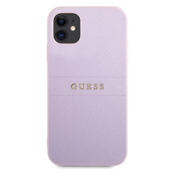 Maska za iPhone 11 6.1 Guess Hc PU Saffiano ljubičasta (GUHCN61PSASBPU) - 205381