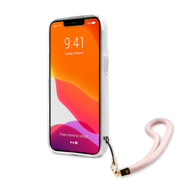 Torbica Guess Marble Strap za iPhone 13 6.1 roze (GUHCP13MKMABPI) - 203585