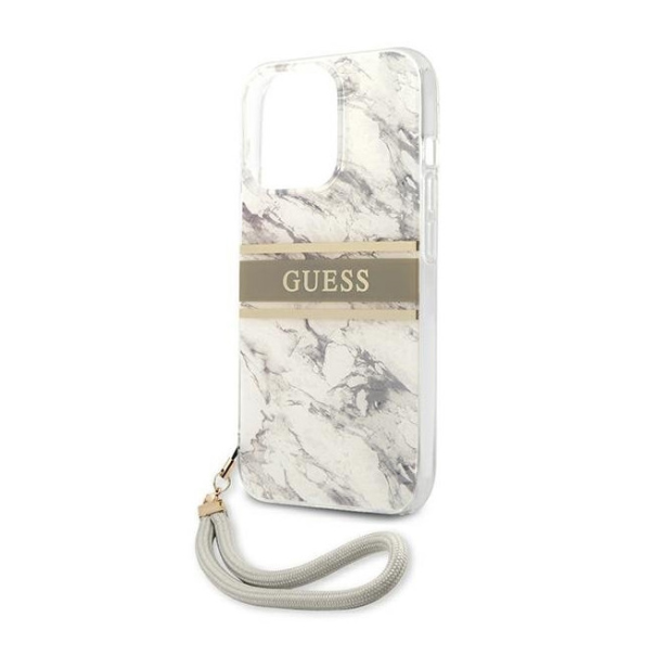 Maska za iPhone 13 Pro Max 6.7  Guess Marble Strap siva (GUHCP13XKMABGR) - 205684