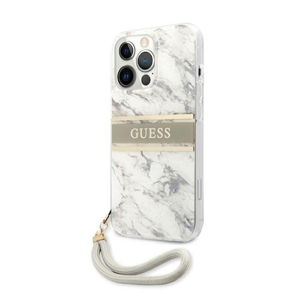 Maska za iPhone 13 Pro Max 6.7  Guess Marble Strap siva (GUHCP13XKMABGR) - 205684